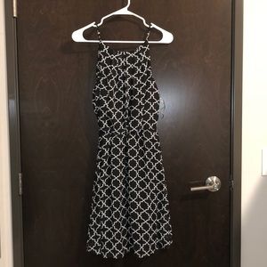 Pattern black and white printed dress